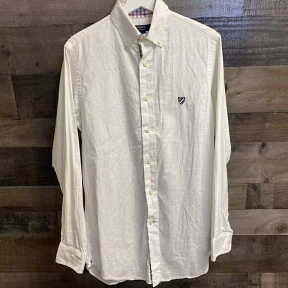 CREMIEUX Dress SHIRT White Small Cotton LONG SLEEVES BUTTON DOWN - Picture 1 of 4
